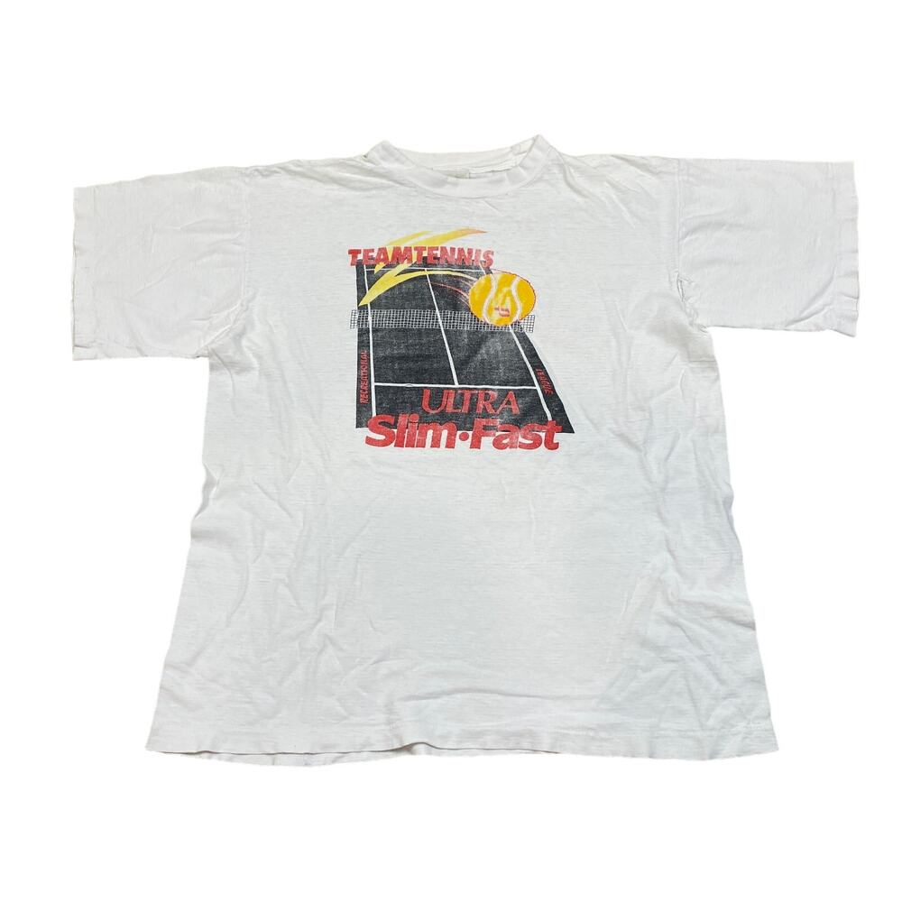 Vintage 90s Team Tennis Ultra Slim Fast I Feel Great Shirt Men's L